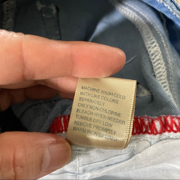 Vintage Boho Embroidered Shorts Blue Sz 7/28 Denim Shorts Cuffed  High R… - Picture 6 of 6